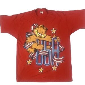 Vintage‎ Garfield Cat Made In USA America Single Stitch T-Shirt Adult XL Cotton